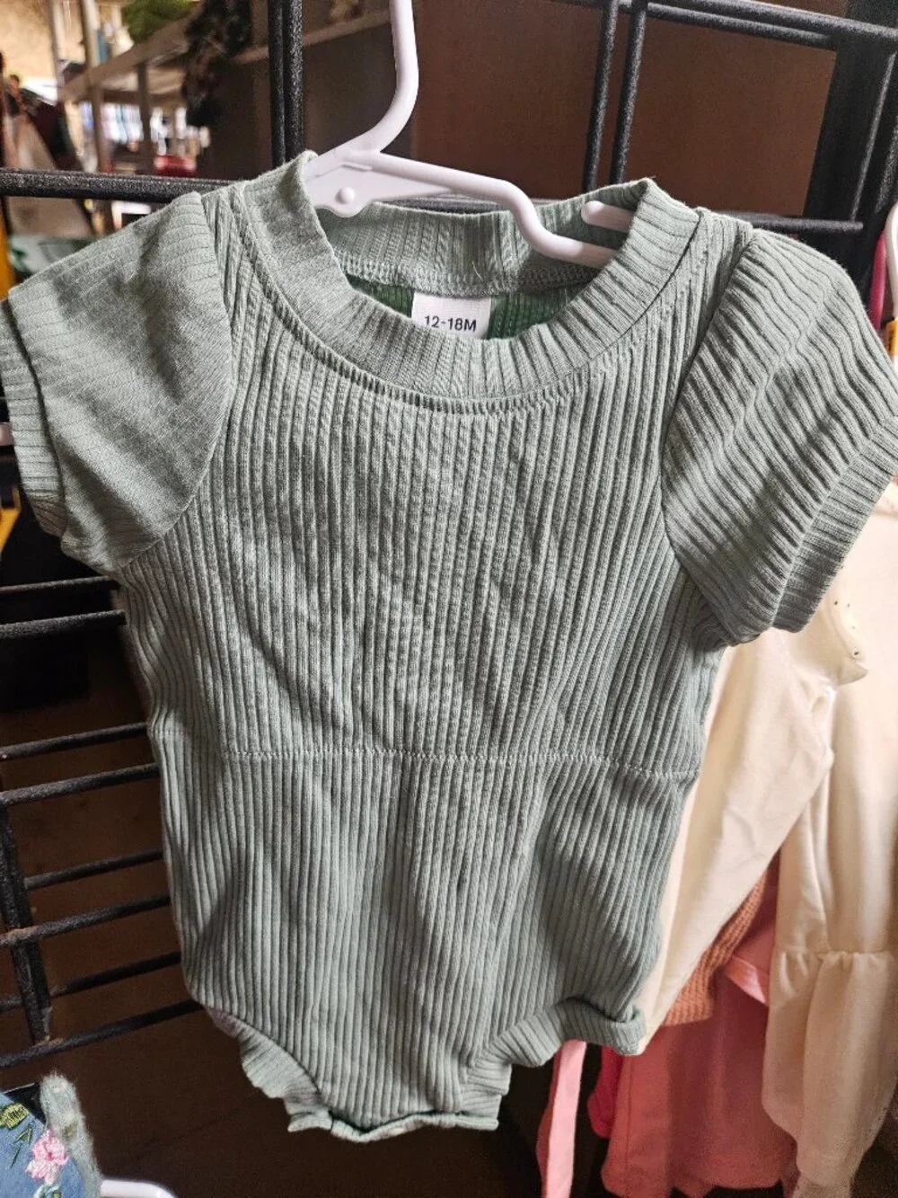Ribbed Baby Onesie 12-18M Short Sleeve